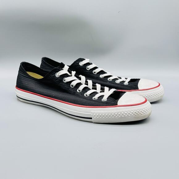 Converse Shoes Mens 13 Black White Chuck Taylor All Star Low Top Ripstop Sneaker - Picture 2 of 12